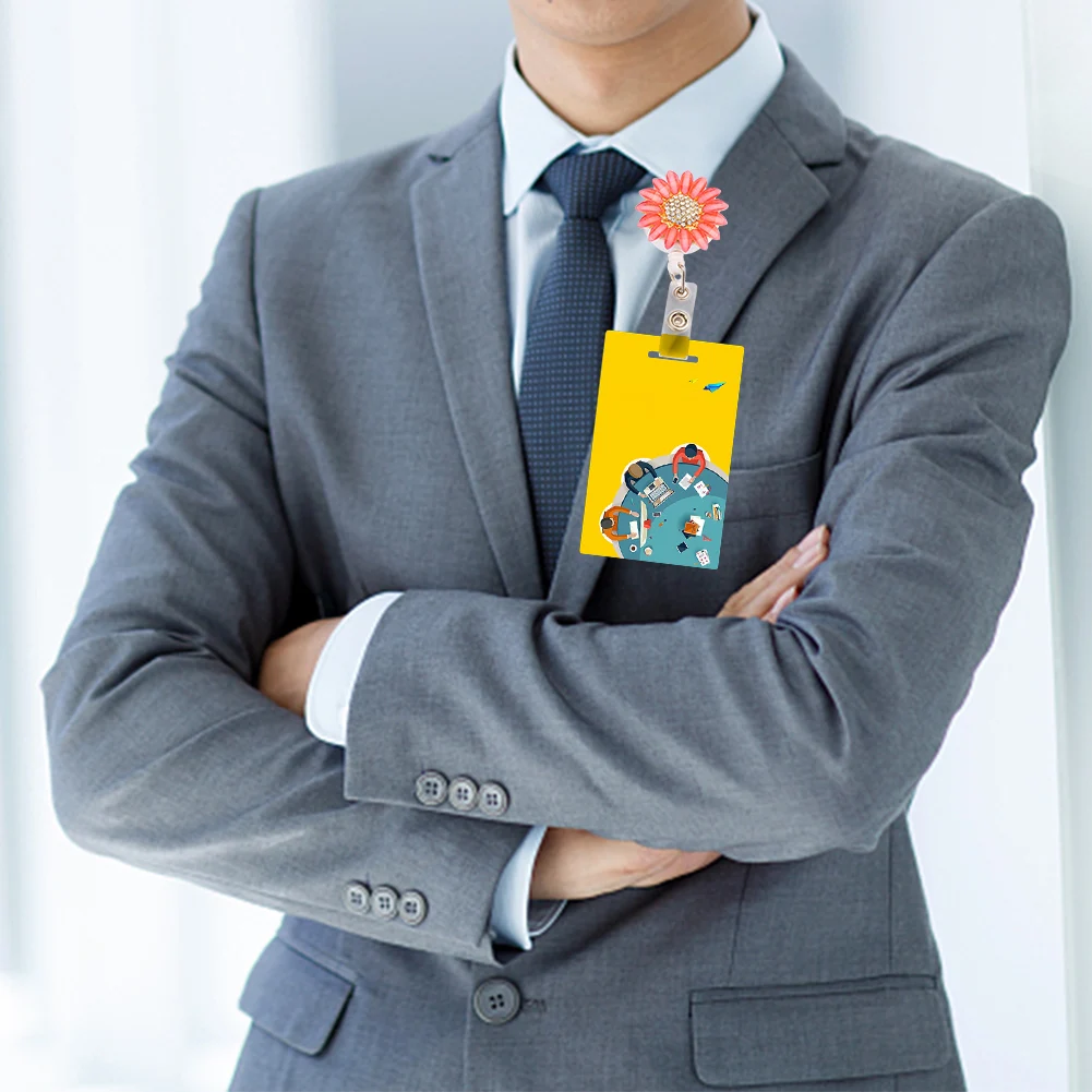 배지 거치대 릴 클립, 절묘한 개폐식 디자인, 크리스탈 라인석 이름표, 나일론 코드, 랜야드 공예, 학생용, 2 개