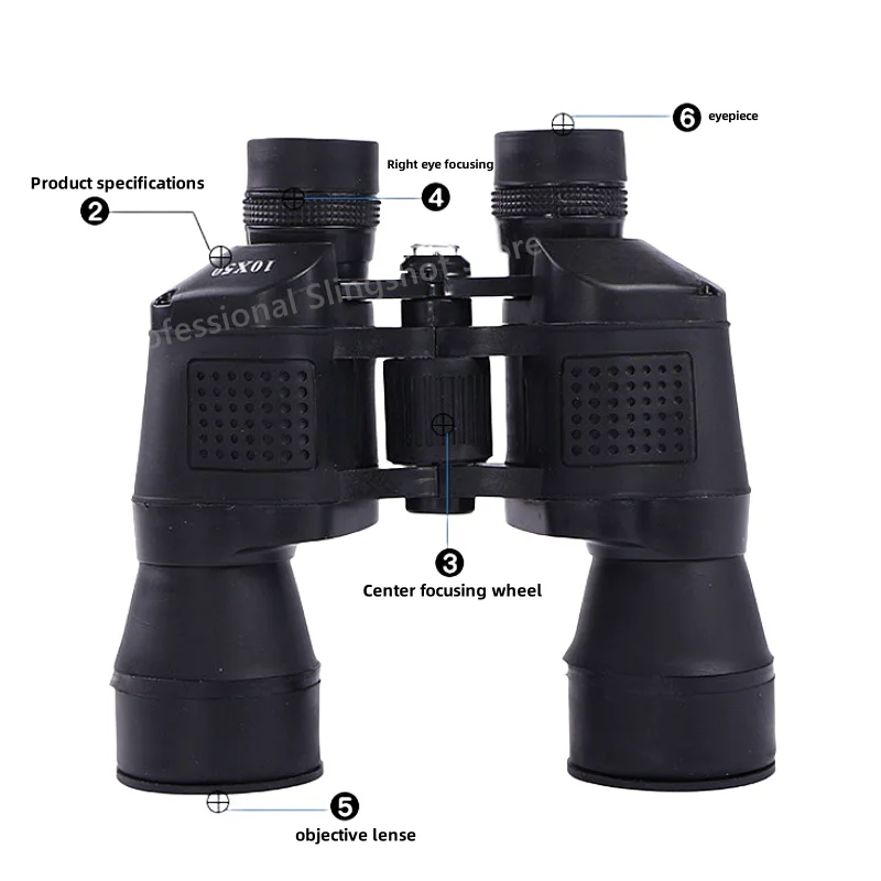 High Magnification Professional Hunting and Tourism Telescope Military 10x50 High-power Remote Dual Barrel Zoom High-definition 6