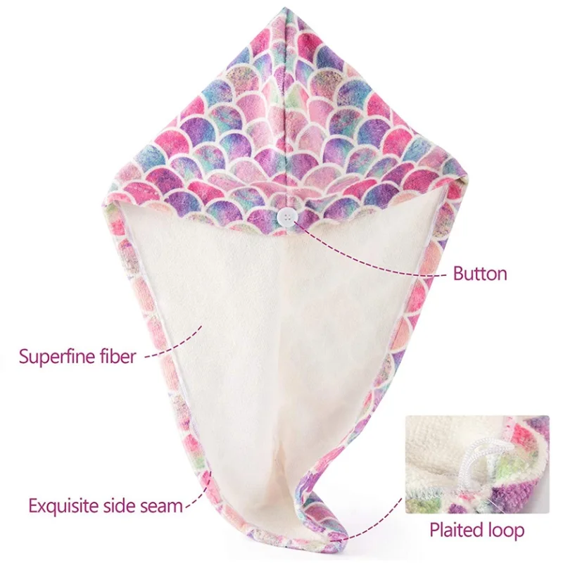 Women Long Hair Quick-Dry Hair Towel Soft Microfiber Towels Shower Cap Towel Bath Hats for Women Dry Cap Lady Turban Head