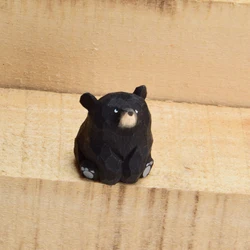 Charming Wooden Polar Bear Figurine - Handcrafted Miniature Ornament (A)