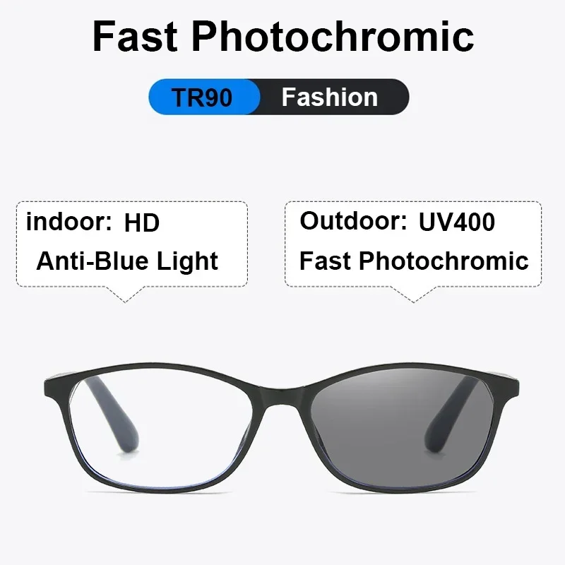 Women Men Retro Photochromic Multifocal Glasses Color Changing Near Far Reading Glasses Unisex Presbyopia Eyewear Sunglasses 3