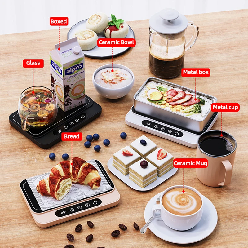 Smart Coffee Mug Warmer Electric Heating Coaster for Milk Tea Water 9 Temperature Setting Timing-off Cup Heater Keep Drinks Warm heating coaster coffee heater usb mug warmer