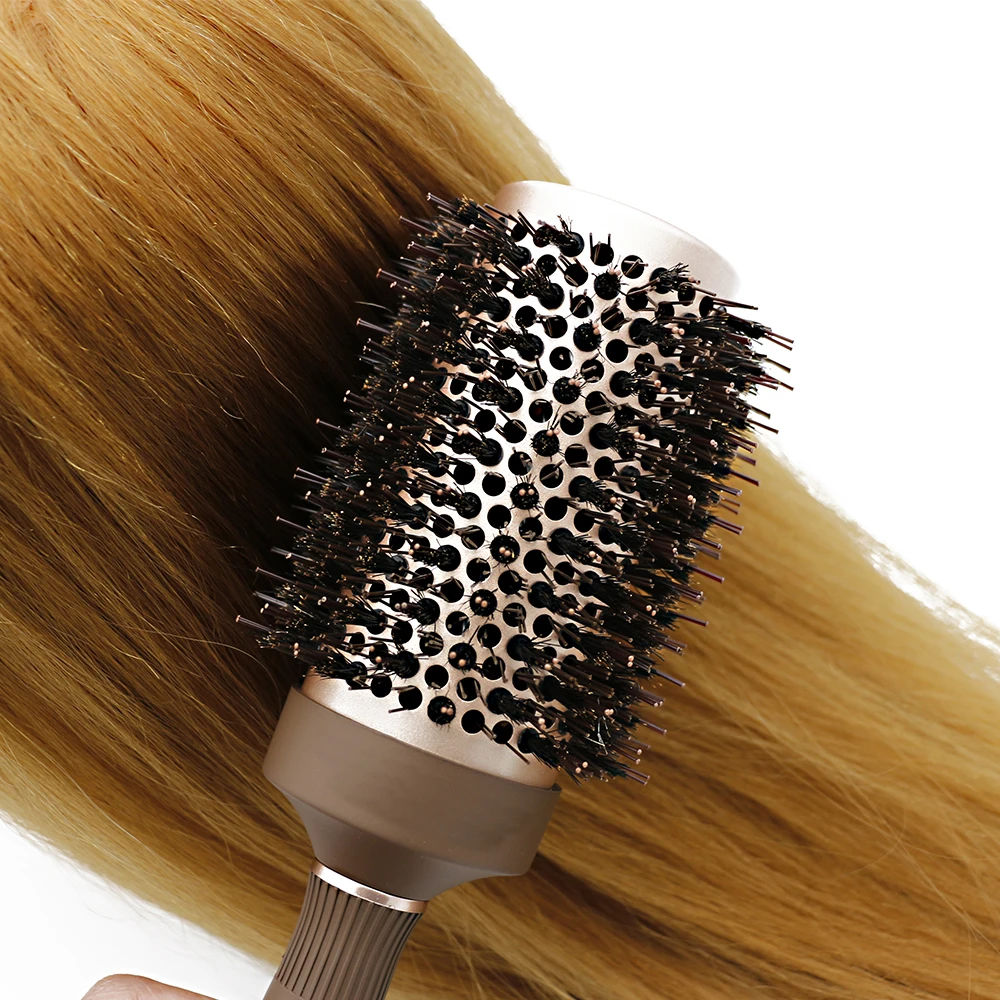 New Nano Technology Ionic Ceramic Hair Aluminum Brush Boar Bristle Hair Curly Comb Round Brushes For Hairdressing Salon 3