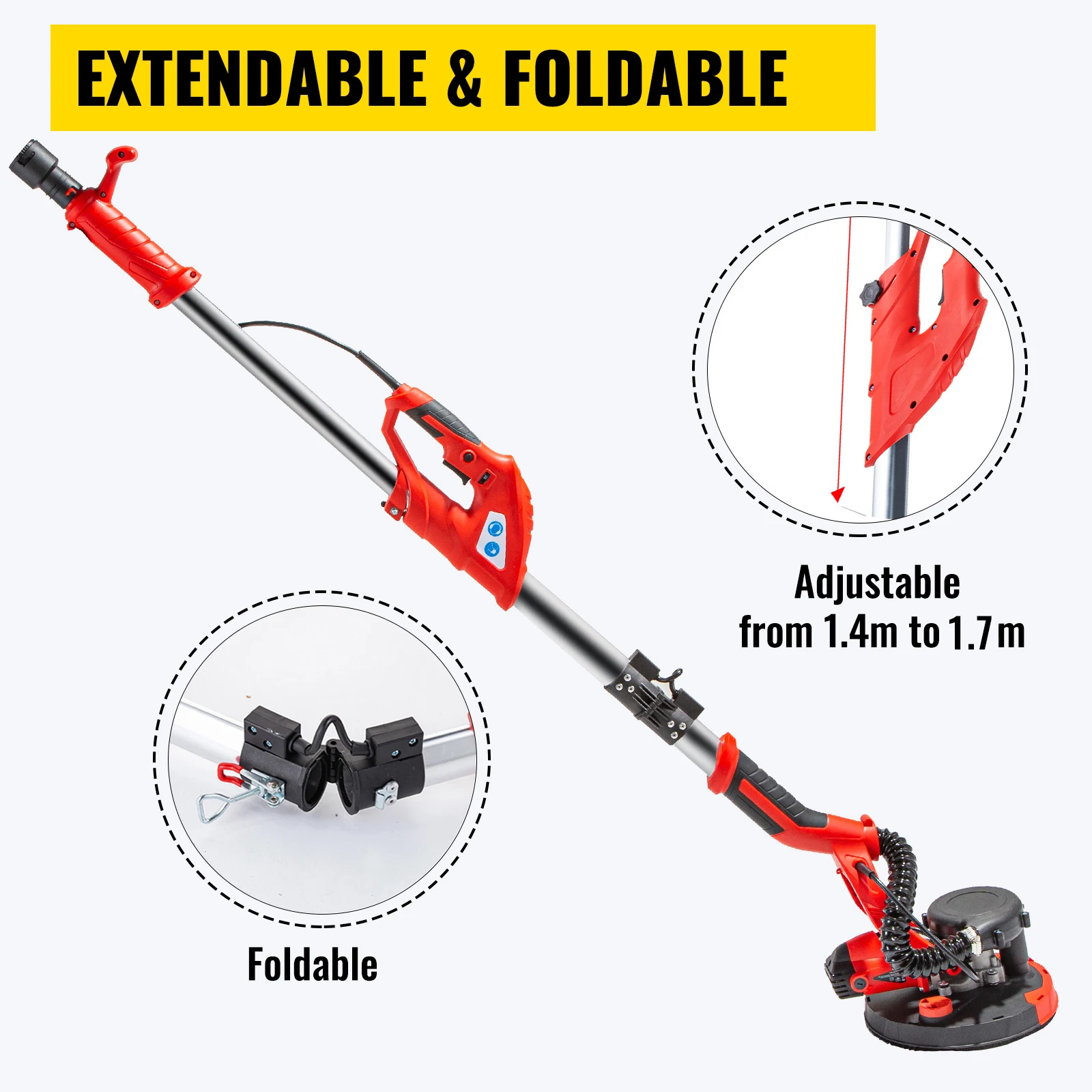 Electric Drywall Sander Variable Speed 800-1750RPM