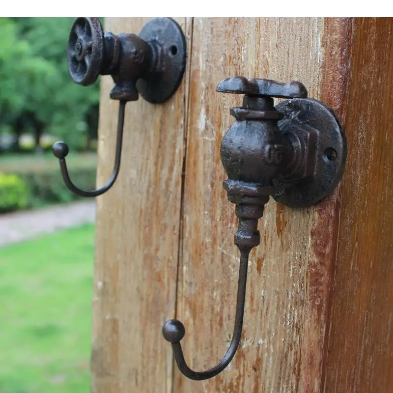 

Retro Creative Industrial wind cast iron Water valve Home decoration hook coat hook wall Robe hook in wall mounted round