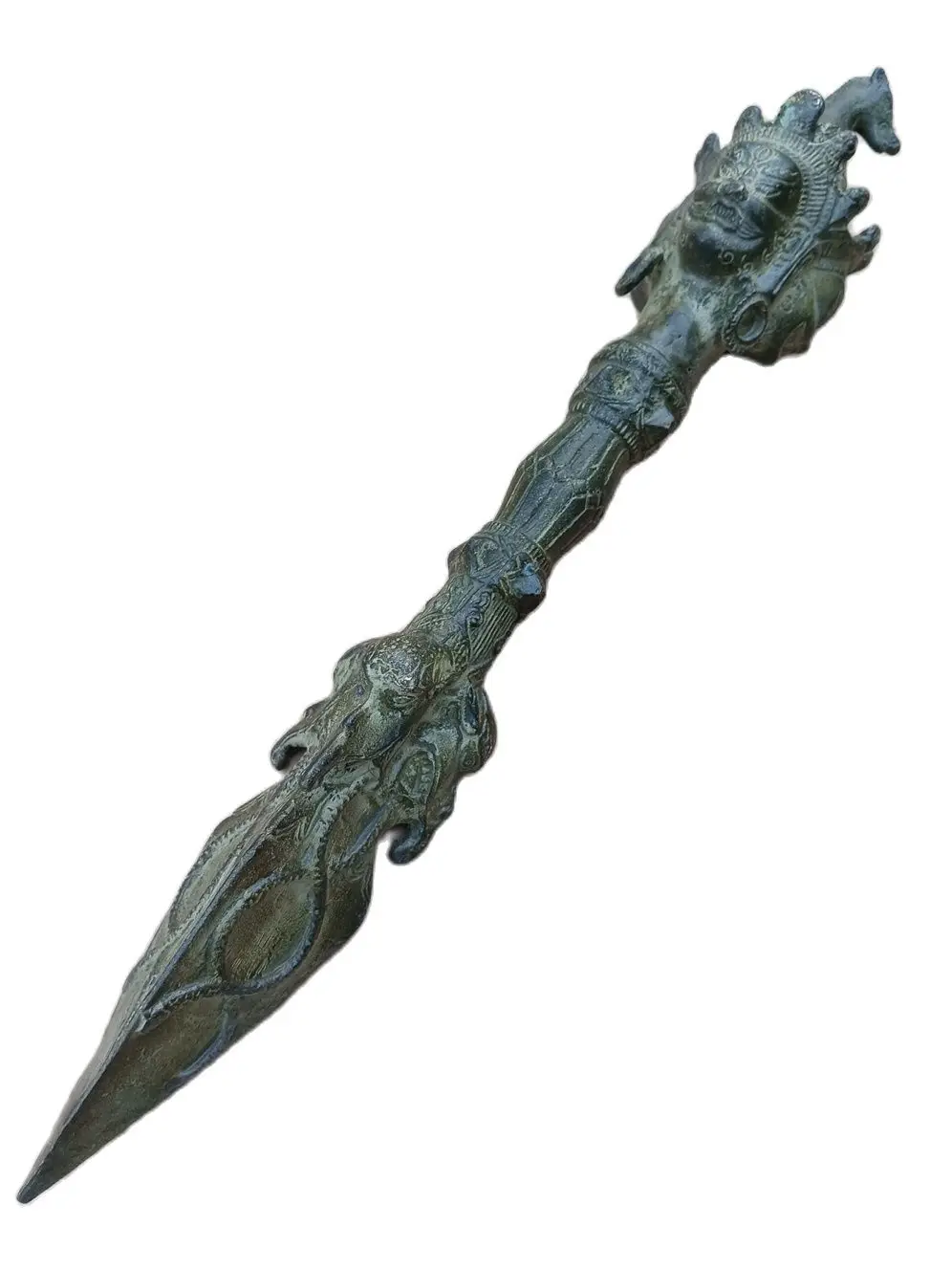 

Старинная флуорпа Dorje Phurba Kapala, головка лошади, головка лошади
