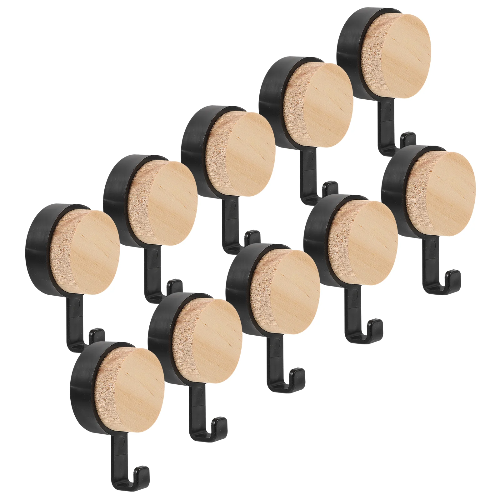 

10pcs Robe Hooks Wood Towel Hanging Hooks Decorative Wall Coat Hooks Key Hanger