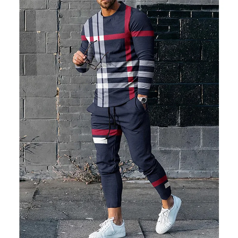 New Arrival Man Tracksuit Sets Fashion Luxury Long Sleeve T-Shirt Trousers Sports Suits Oversized Casual 2 Pieces Men's Clothing new arrival man tracksuit 2 piece sets fashion luxury long sleeve t shirt trousers sports suits oversized casual men s clothing