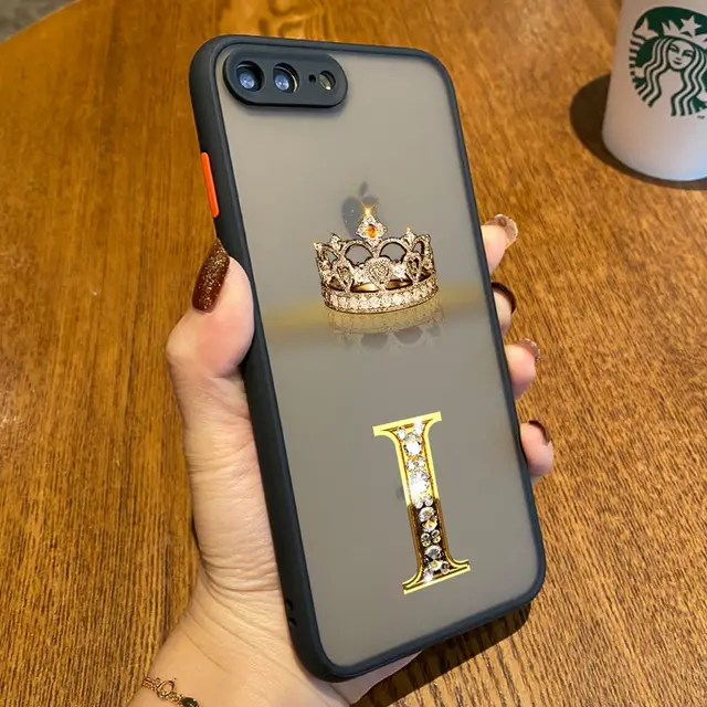 Stylish and protective Diamond Crown Initial Letter A E K M Coque iPhone14 Case