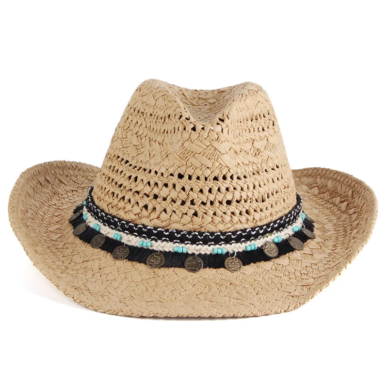 

New Fashion Summer Sun Cowboy Hat Hand-crafted Panama Beach Wide Brim Cap for Men Women Straw Hats