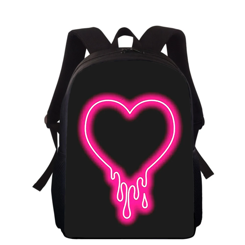 Love Heart colourful rose 15” 3D Print Kids Backpack Primary School Bags for Boys Girls Back Pack Students School Book Bags