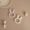 Cartoon Rabbit Shape Soft Silicone Teethers for Babies Sensory Teething Toys BPA Free Infant Chewing Molar Toy Baby Accessories 3