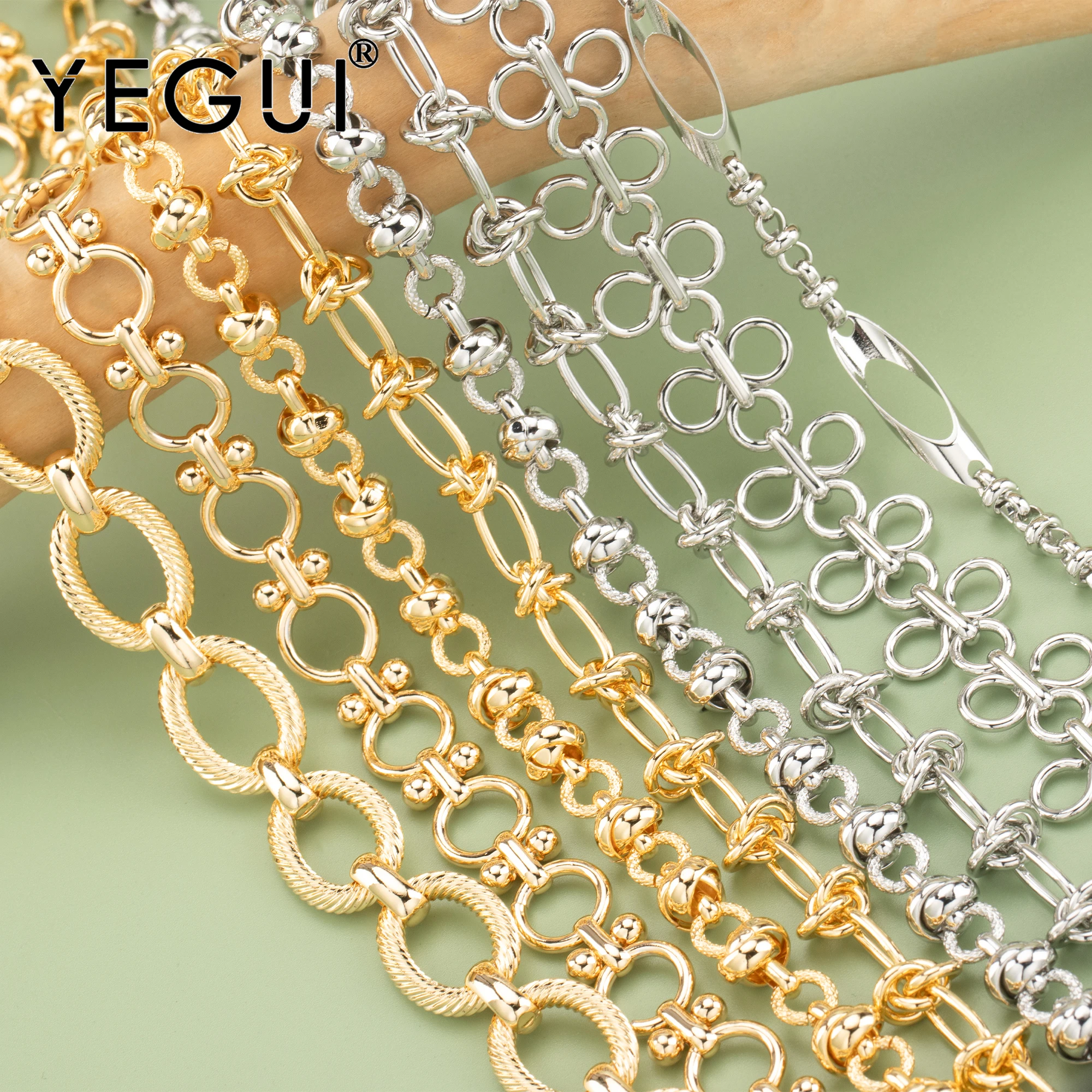 YEGUI C145,diy chain,rhodium plated,18k gold plated,0.3 microns,copper metal,charms,diy bracelet necklace,jewelry making,1m/lot