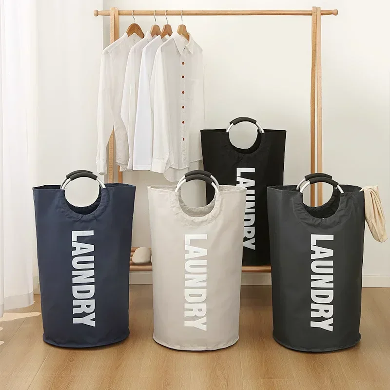 Foldable Padded-Handle Large-Capacity Waterproof Laundry Basket