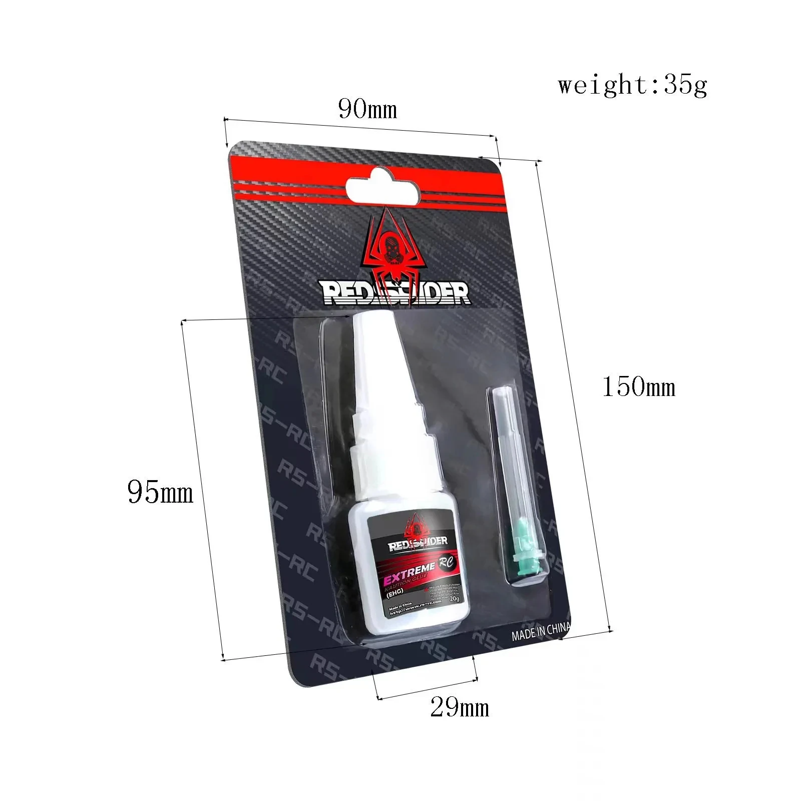 Tube de colle adhésif instantané 20g pour pneus de voiture RC, avec bouchon refermable.