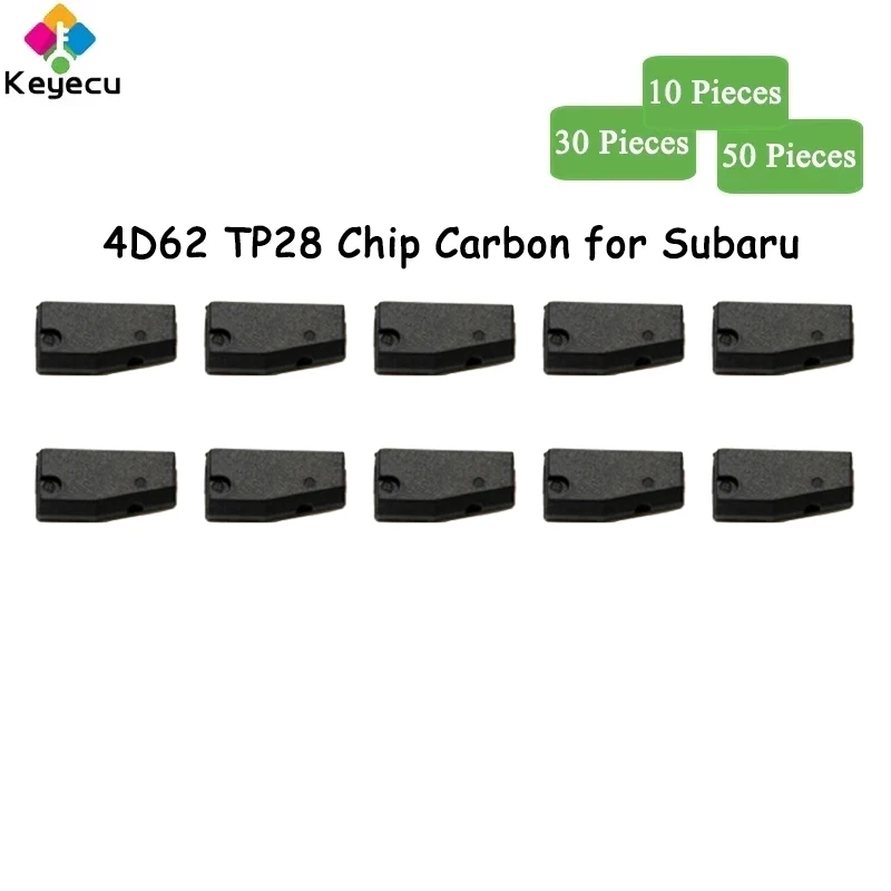 

KEYECU 10 30 50 Pieces Carbon 4D62 TP28 Transponder Chip for Subaru Remote & Transponder Key