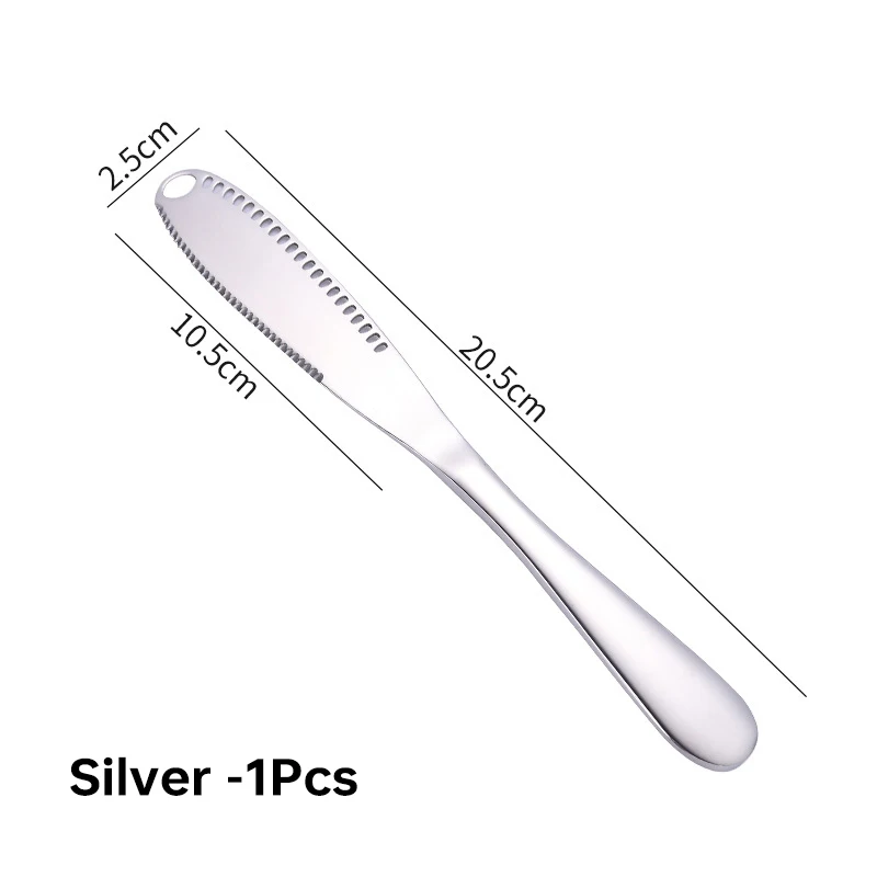 2024 New 3 in 1 Stainless Steel Butter Knife Cheese Dessert Jam Spreaders Cream Scraper Bread Splitter Butter Spreader