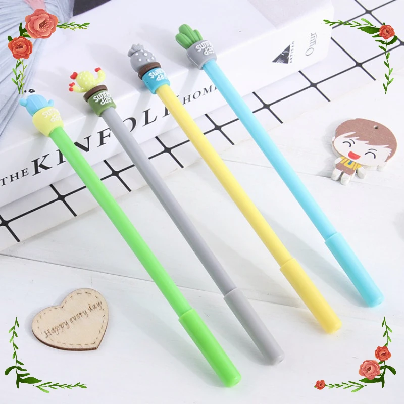 24 pcs creative shell pearl pendant erasable neutral pens student small fresh pendant signature pen office gift wholesale Wholesale Student Creative Cactus Gel Pens Set Small Fresh and Succulent Cute Neutral Pen Office Accessories