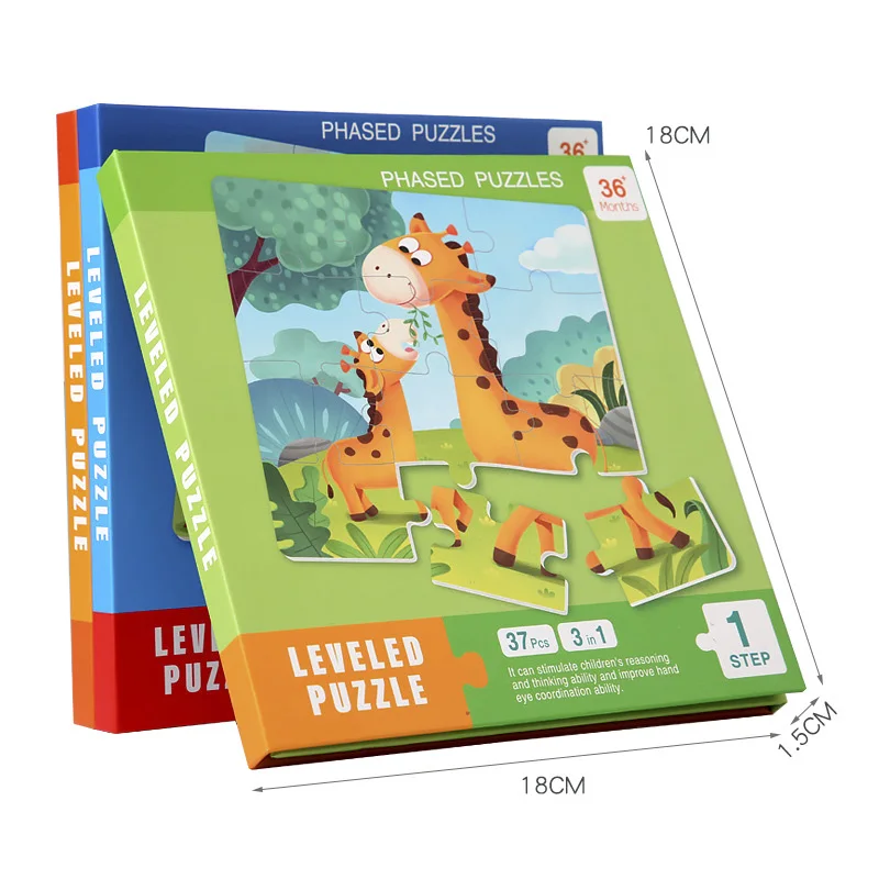 Children's Montessori Scene Puzzle Animal Traffic Dinosaur Magnetic Puzzle Educational Toys For Kids Boys Girl Gift 2-5 Years