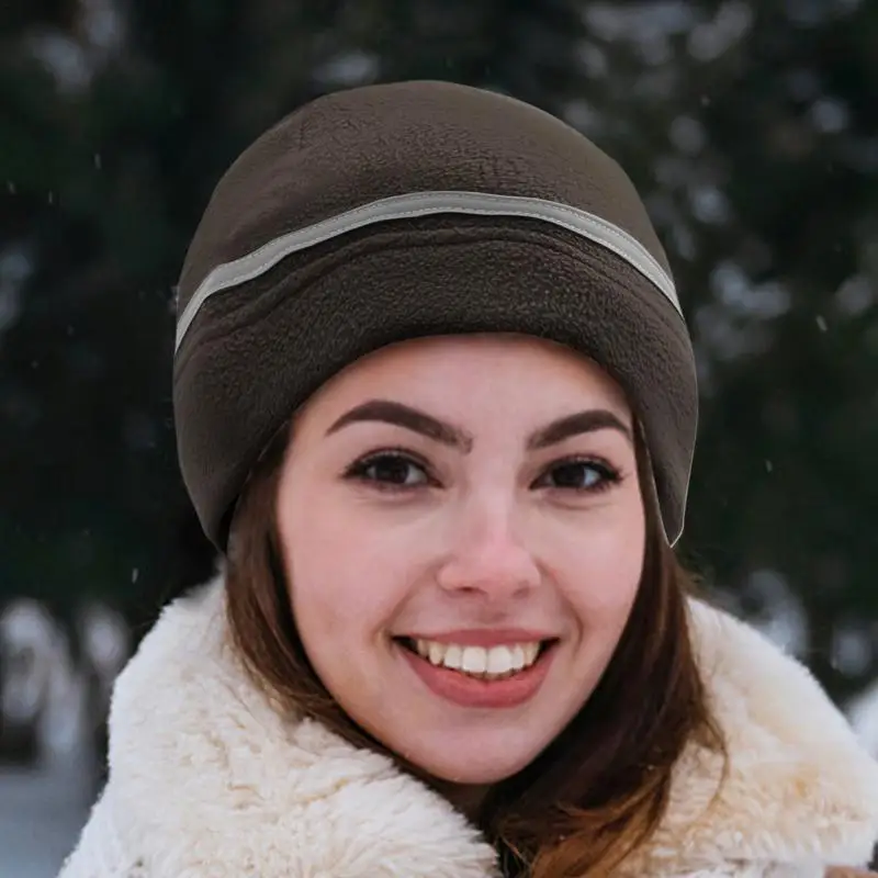Reflective Winter Hat Winter High Visibility Unisex Beanie Warm Cuffed Hat Safety Beanie Reflective Windproof