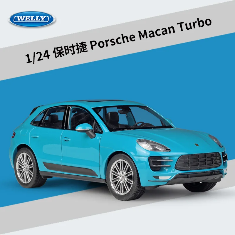 New WELLY 1：24 Porsche Macan Turbo Cars Model Diecast Metal Simulated Alloy Toys Cars Model Boy Hobbies Collect Gifts Pendant