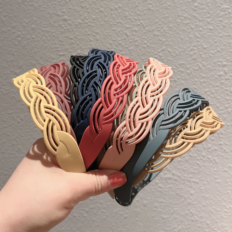 Neue Mode Streak Harz Gitter Anti-slip Matt Breiten Rand Ausschnitt Stirnband Haarband für Frauen Mädchen Haar Zubehör headwear