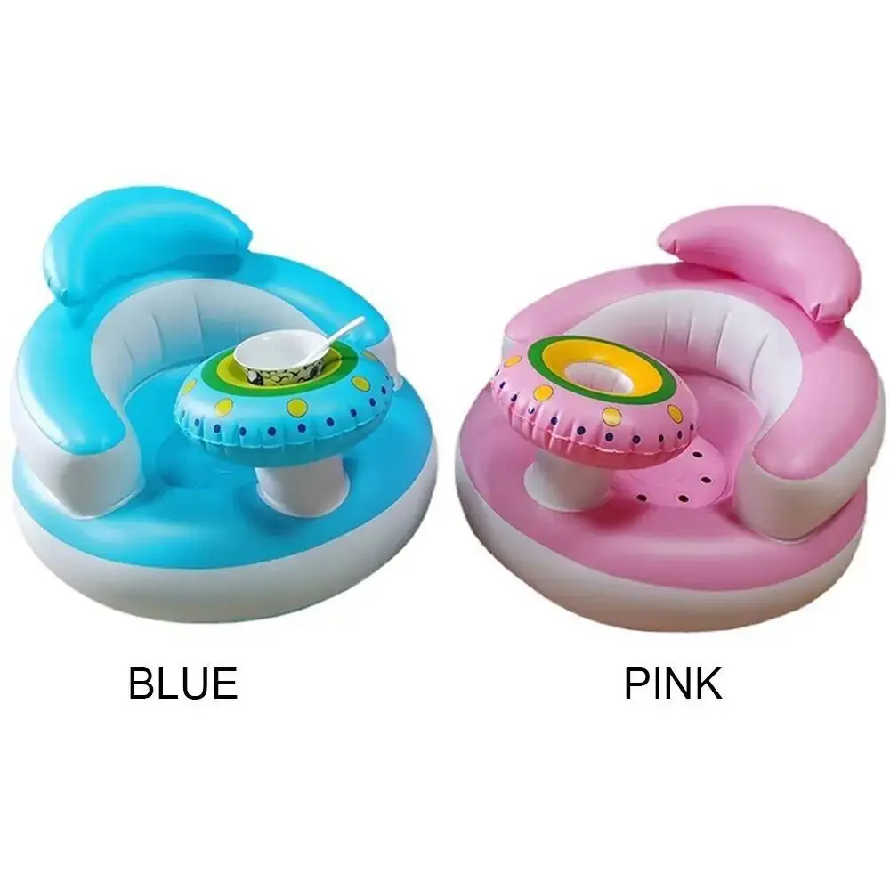 Cartoon Inflatable Baby Sofa Music Feature PVC Infant Inflatable Seating Chair Space-saving Waterproof