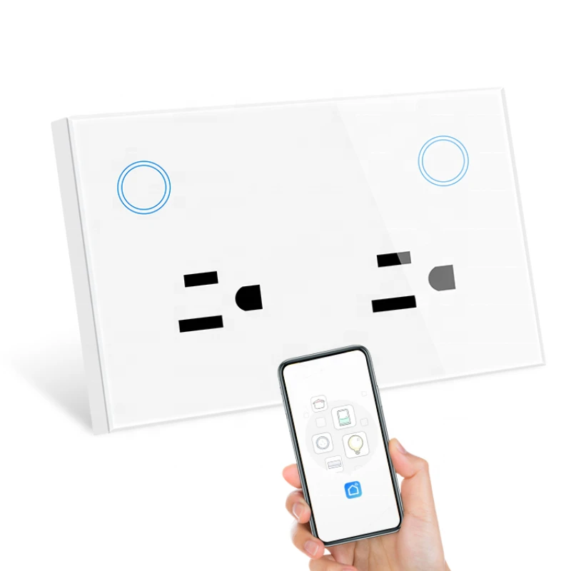 

Amazon Alexa Wifi Switch Wall Control System Panel Touch Switch Standard Glass Smart USA for Hotel/home Smartlife Tuya APP 30000