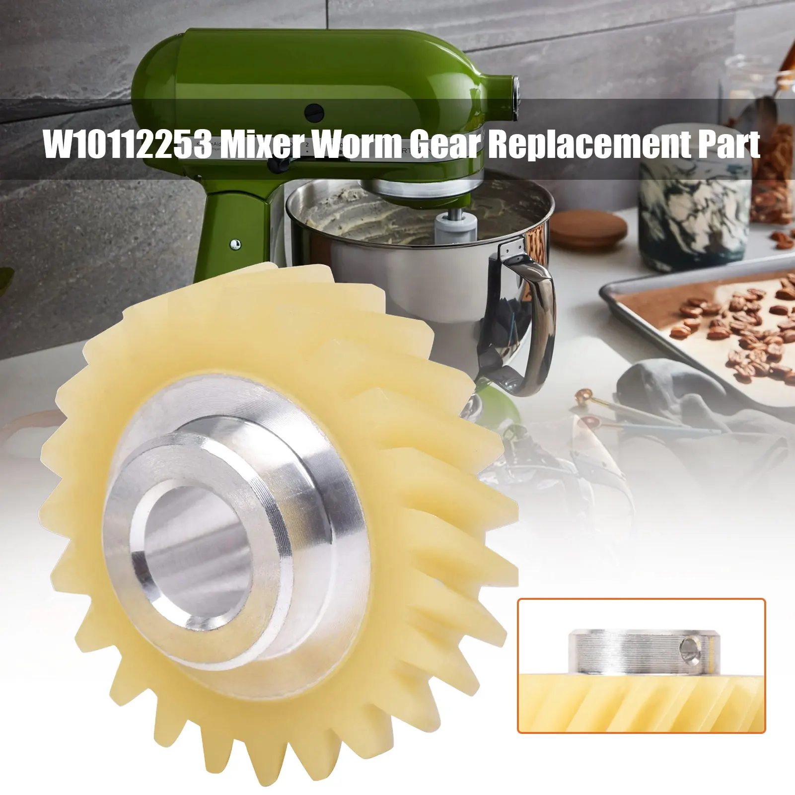 W10112253 Worm Gear Mixer Replacement Part Perfectly Fit For Kitchen Aid Mixers-replaces 4162897 4169830 Ap4295669