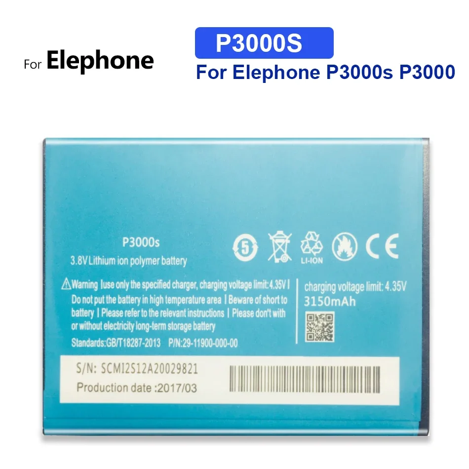 

Сменный аккумулятор для Elephone, P3000s, P3000, 3150 мАч, с Трек-кодом