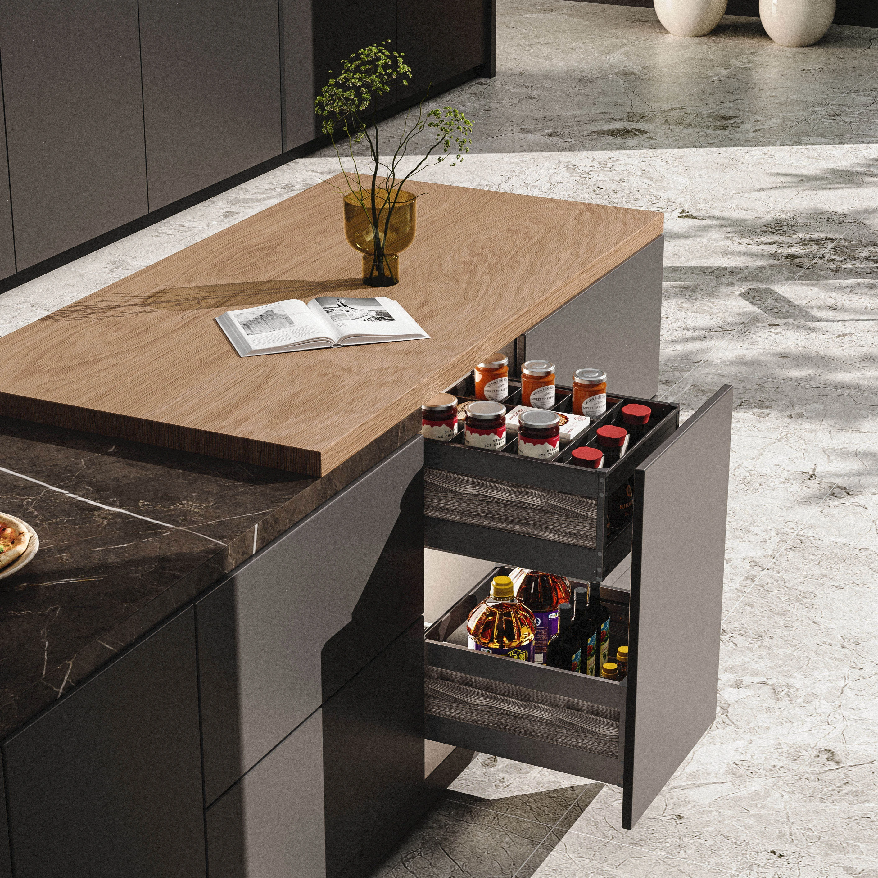 Modern Stainless Steel 2-Shelf Drawer Basket For Kitchen Cabinet Storage Easy Installation