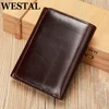 WESTAL Men's Leather Wallets for Card Holders Short Coin Purse Men Wallet Clutches for Photo Money Bags 1