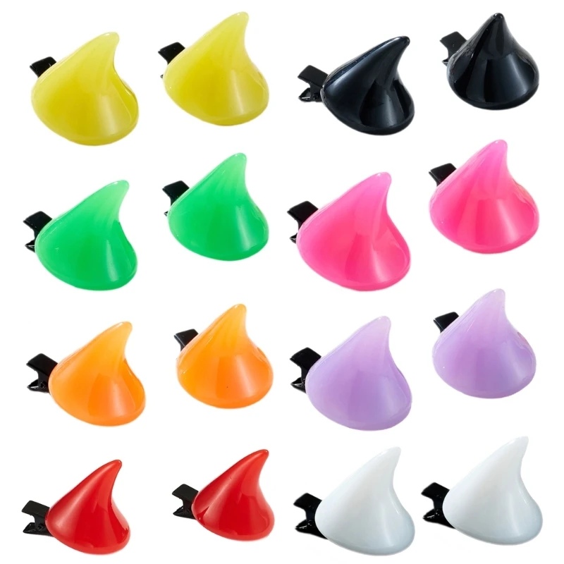 

2XPC заколки для волос с рогом дьявола, заколки с рогом дьявола, Нескользящий головной убор, реквизит для фотосессии, нарядное