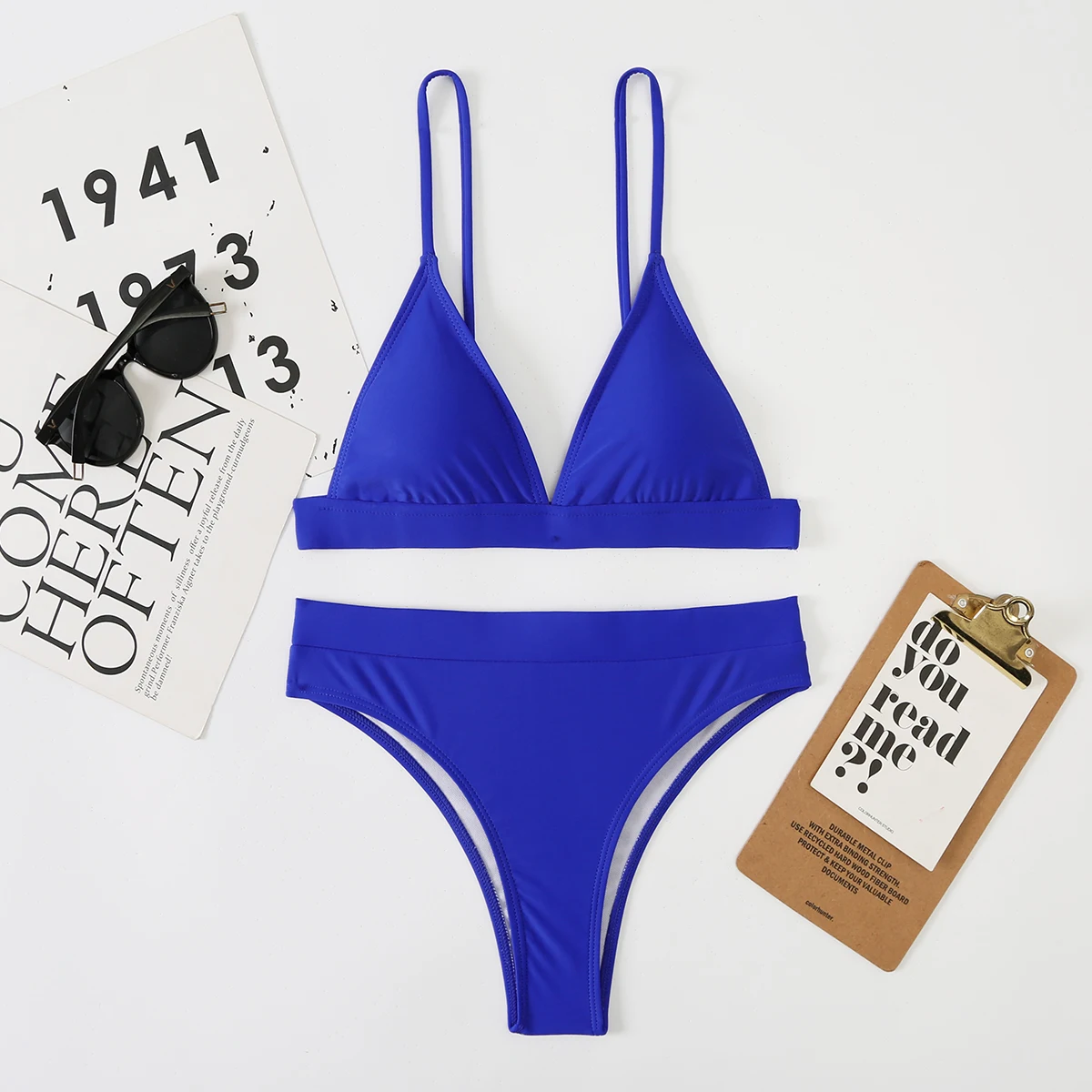 YJ High Waist Bikini Set Cross Bandage Swimsuit Women Summer Beach Sexy Swimwear Female Halter Bathing High Quality Swim Suit blue bikini set