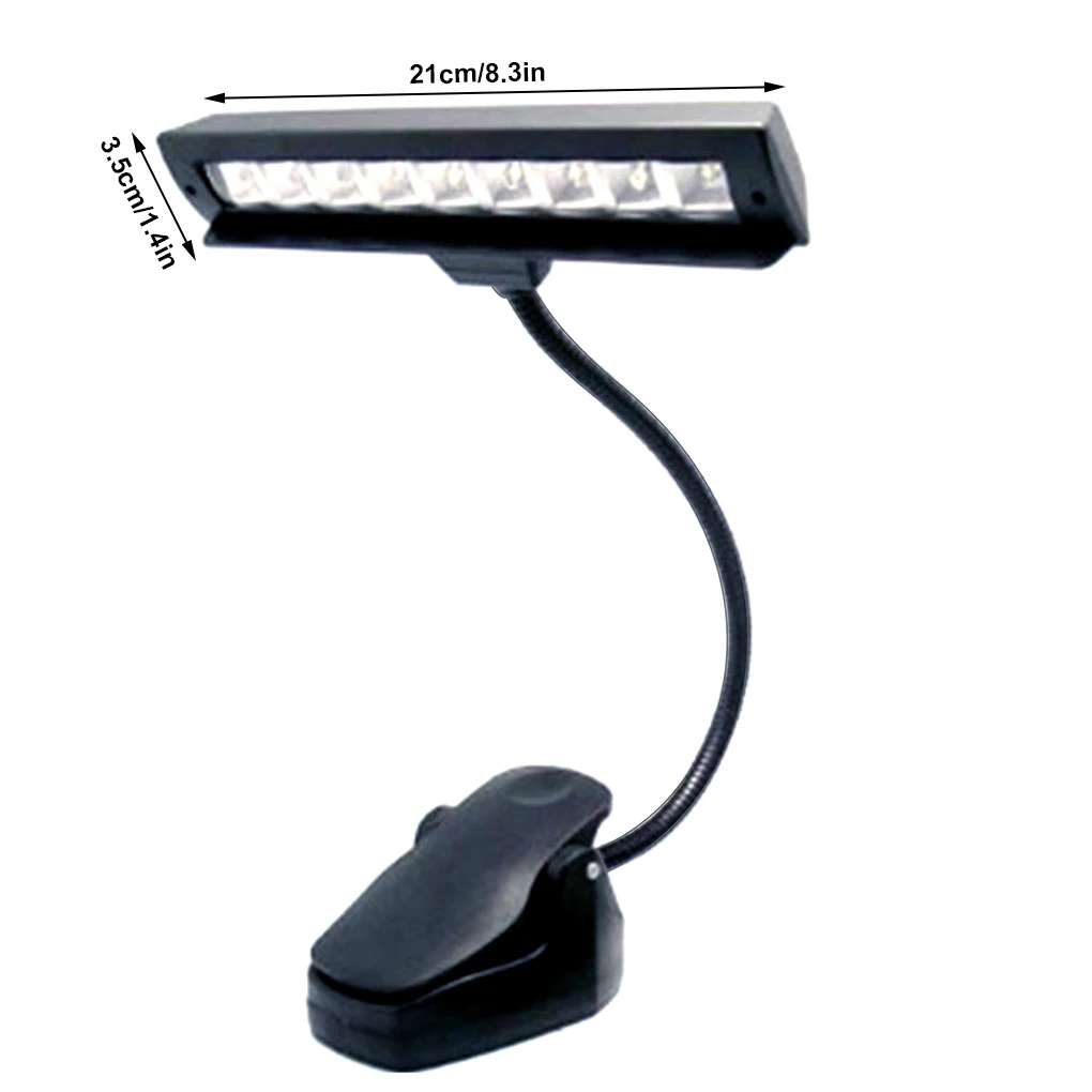 Светодиодный светильник для пюпитра высокой яркости, зажимная книжная лампа с гибкой шеей, бытовой комплект освещения для кемпинга, музыкант