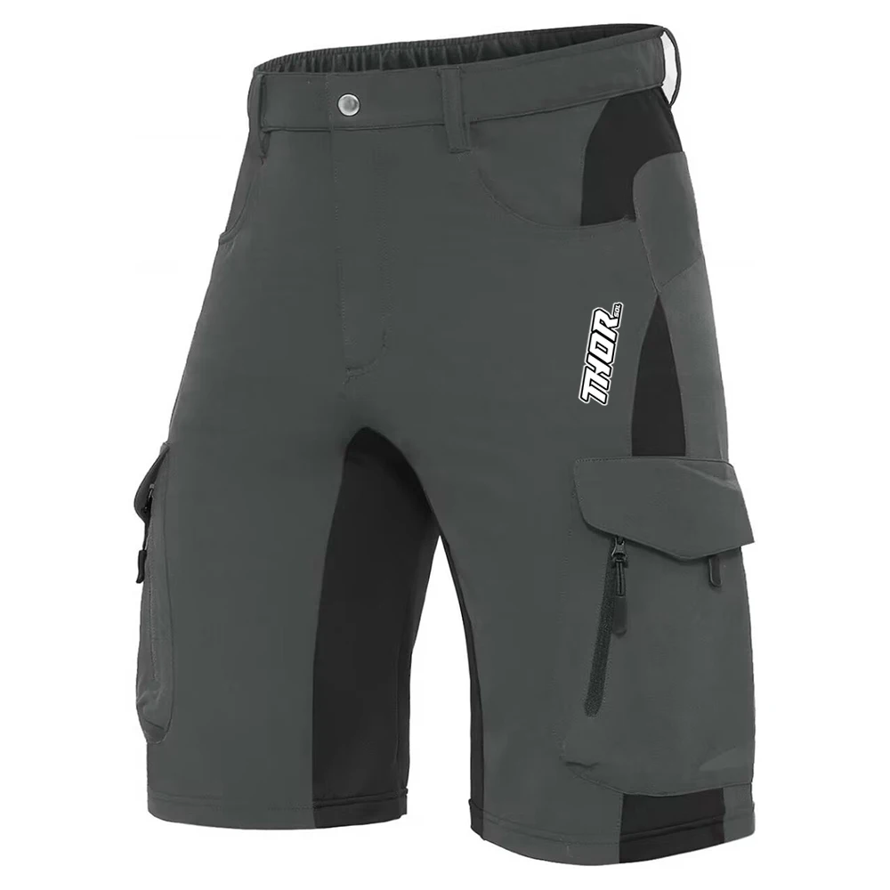 THORSOL men’s breathable loose‑fit MTB cycling shorts with cargo pocketsm green
