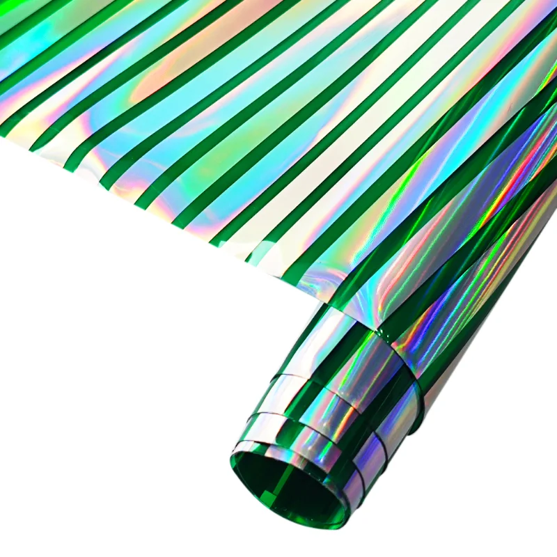 

Laser Stripes Transparent PVC 46*135cm Faux Leather Suitable for Leather Earrings Bows Handbag Mat Bag Crafts Making