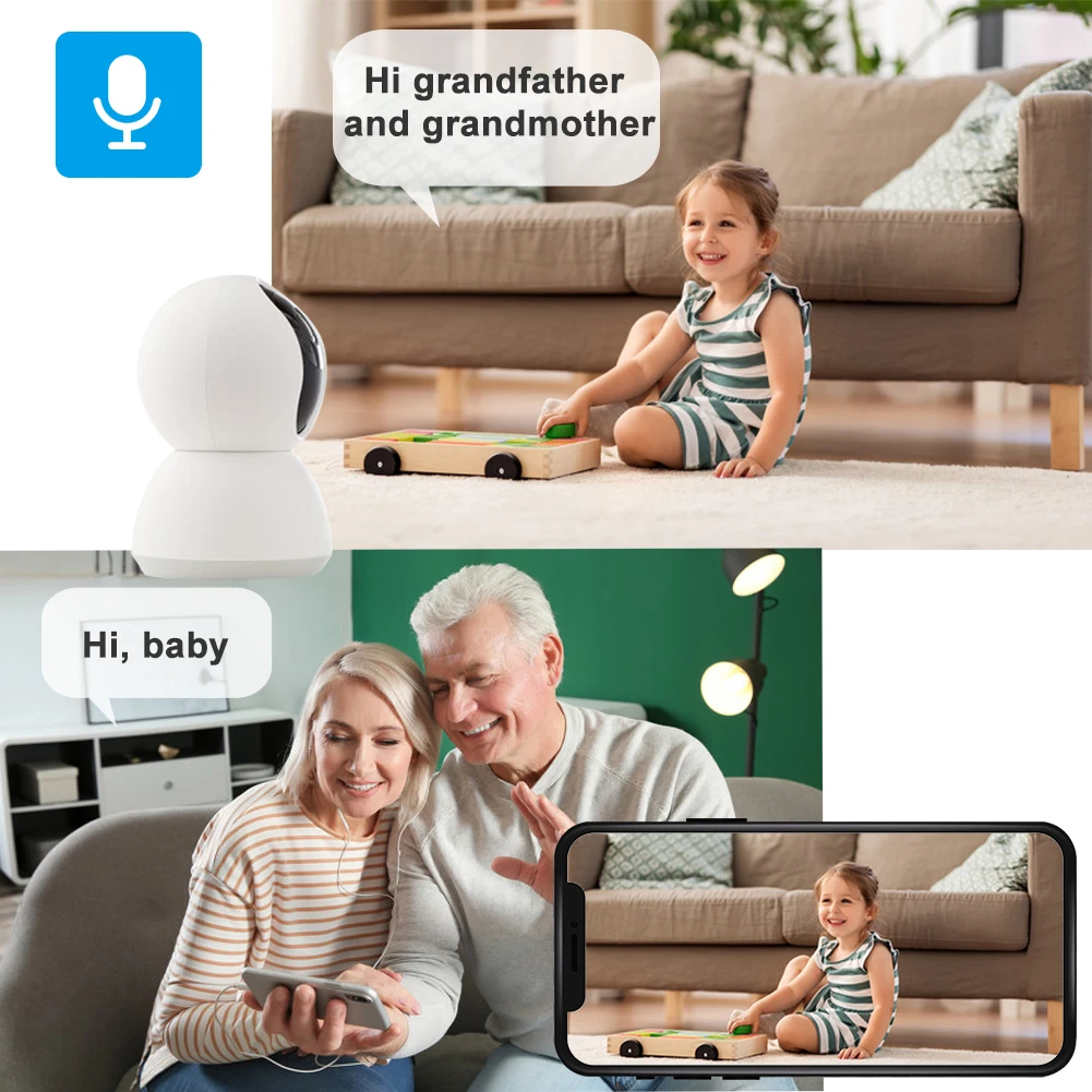 Smart Camera 1080P 360 Angle WiFi Night Vision Webcam Video IP Camera Baby Security Monitor AI Auto Tracking Smartlife APP Security Camera Wireless Baby Monitor Video Baby Monitor