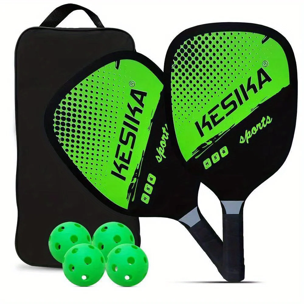 

Durable Pickleball Paddle Set with 4 Balls and Carrying Bag - Perfect for Beginners and Pros Alike