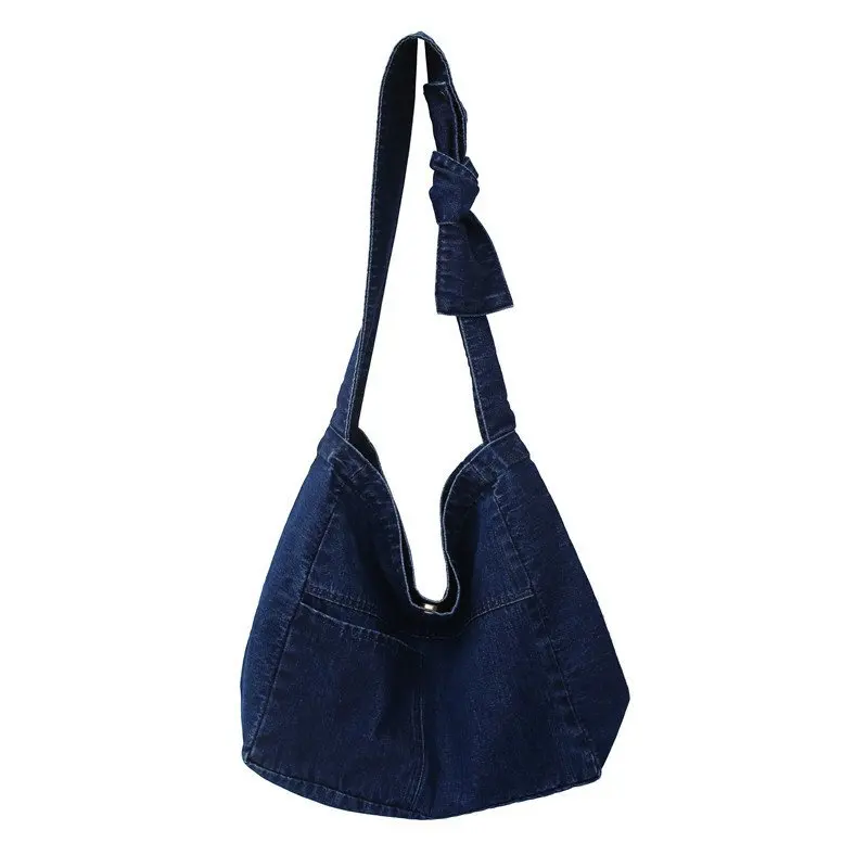 Checkered Women's Bag 2022 Trend Denim Tassel Shoulder Bag Jeans Big Shopping Eco Bag Large Capacity Crossbody Bags Casual Daily 