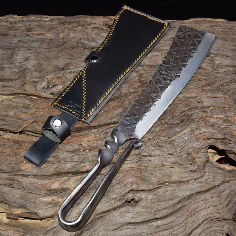 Handmade Damascus Steel Kitchen Knife/set of 5/ Hatchet/ Cleaver/ Vegetable  and Meat Cutting-kds1 