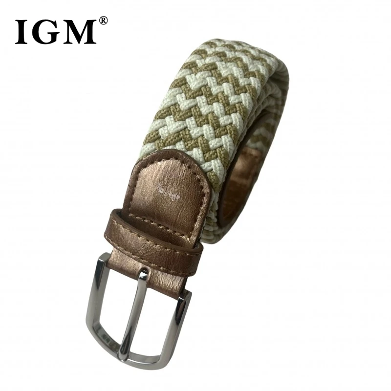 Women Belt Braided Stretchy Canvas Belt for Ladies Woven Elastic Fashion Belt with Christmas Festival Color for Boys and Girls