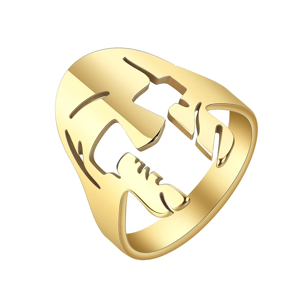 Kinitial April Stainless Steel Spartan Helmet Rings, Warrior Helmet Rings, Adjustable Vintage Rings Gifts