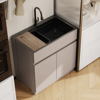 ตู้ครัวสไตล์ญี่ปุ่น อ่างล้างจานสแตนเลส อ่างล้างผัก เคาน์เตอร์ครัว เฟอร์นิเจอร์เก็บของ FYKC 2