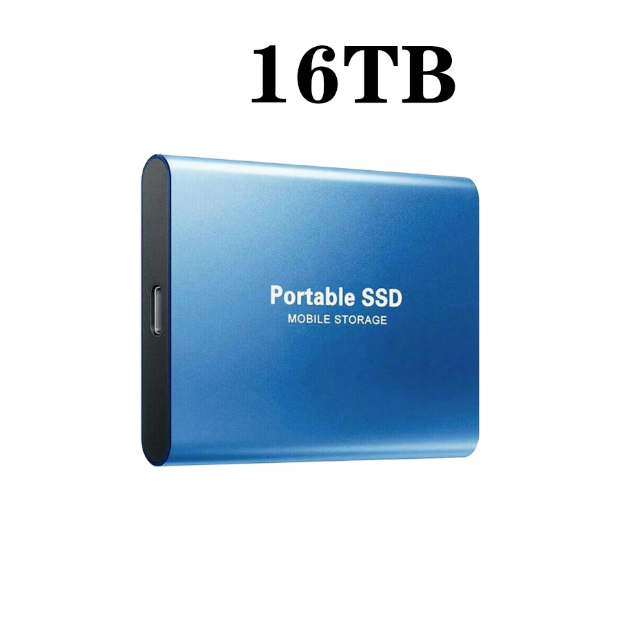 Portable High-capacity Mini SSD 16TB USB3.1Type-C Interface High-speed Hard Disk Metal Matte Surface Material External Hard Disk the best external drive External Hard Drives