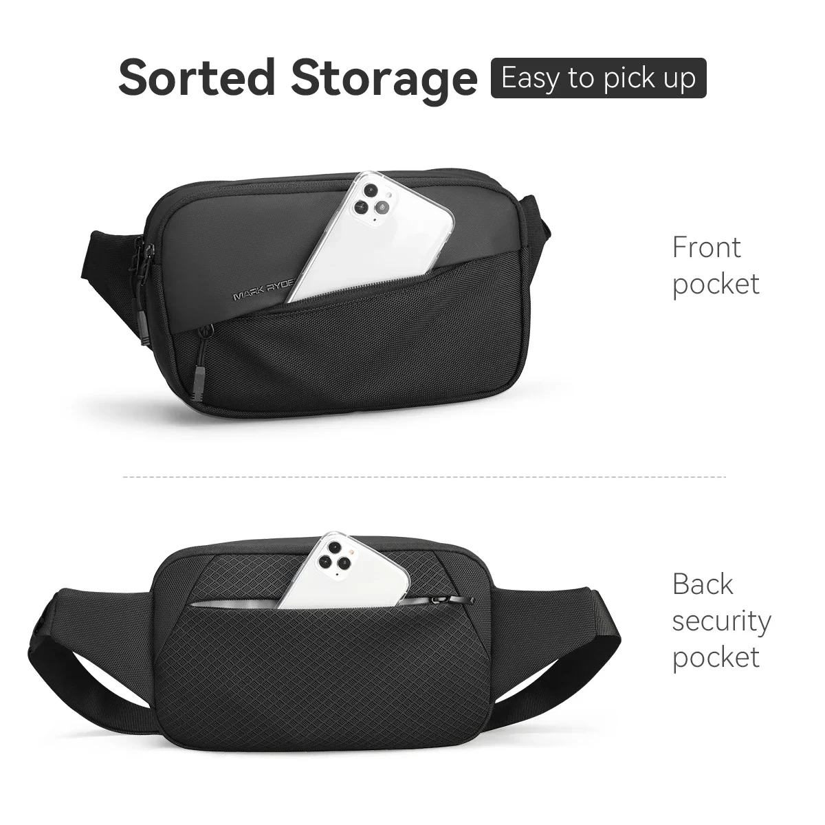 Men's Fashion Trend Shoulder Bag Personalized Casual Crossbody Bags Simple and Lightweight Men's Multi Pocket Mini Shoulder Bag