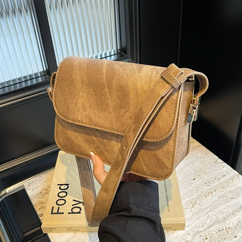

Solid Zipper Hasp Pu Shoulder Bags Thread Texture Simple Versatile Crossbody Bag 2024 Hot Sale Women's Bag Bolsos De Señora