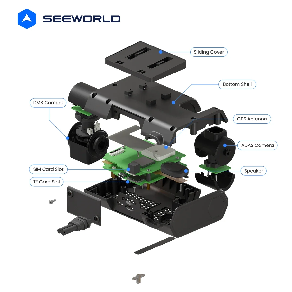 인기 급상승 범용 전방 및 실내 1080p 듀얼 카메라 차량용 블랙박스 (앱 지원)