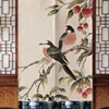 New Chinese Zen Door Curtain Retro Flower-and-bird Decorative Curtain Kitchen Partition Curtain Toilet Feng Shui Curtain 5