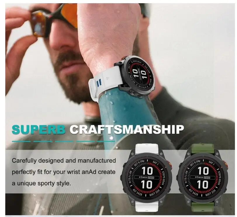 Cinturino Per Orologio Per Garmin Fenix 7 7X Pro 6 6X 5 5X Plus 3Hr Pro Cinturino Quickfit Sport Bracciale Bicolore 22 26Mm Larghezza Silicone Morbido